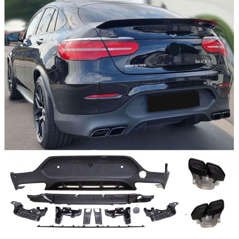 Mercedes GLC-Class C253 Diffuser AMG63S Με Μαύρες Εξατμίσης