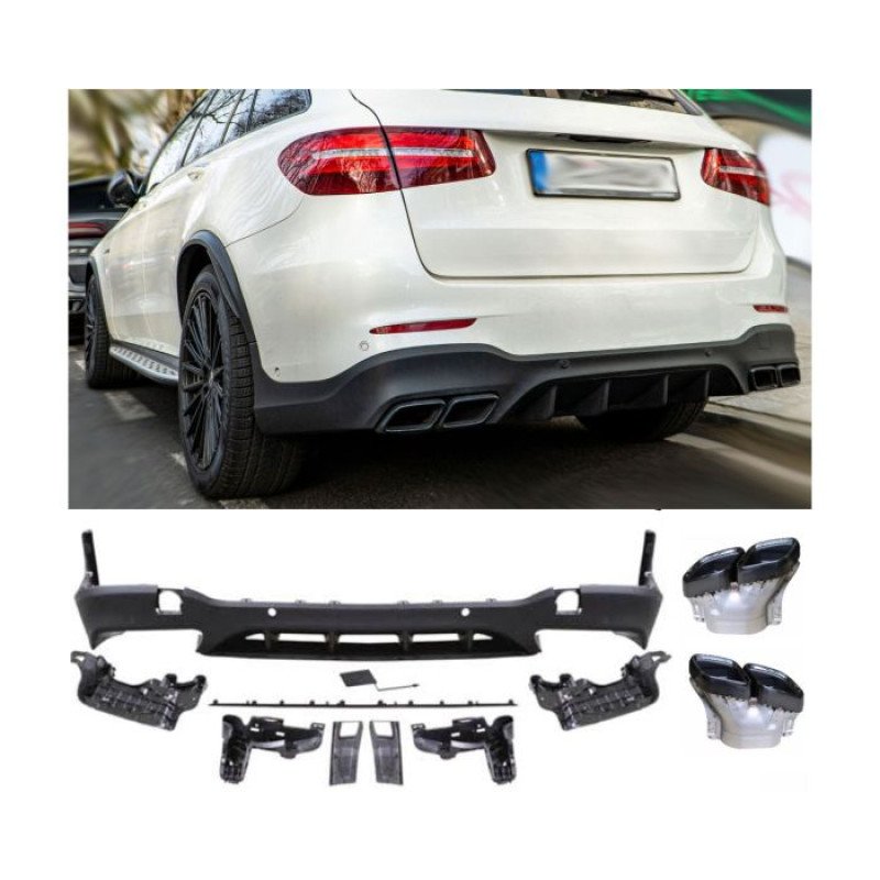 Mercedes GLC-Class X253 Diffuser AMG63S Με Μαύρες Εξατμίσης