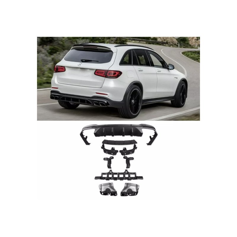 Mercedes GLC-Class X253 Facelift Diffuser AMG63S Με Μαύρες Εξατμίσης